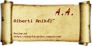 Alberti Anikó névjegykártya